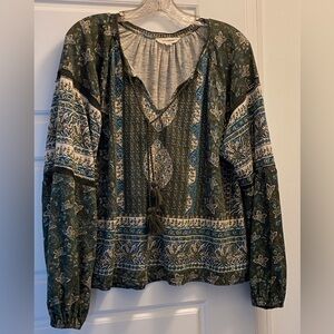 Lucky Brand Boho Peasant top, size L